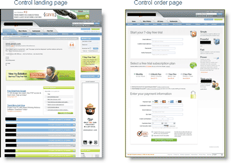 Example One: Control Landing and Offer Pages