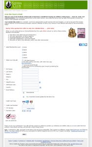 Landing Page Optimization Sierra Club