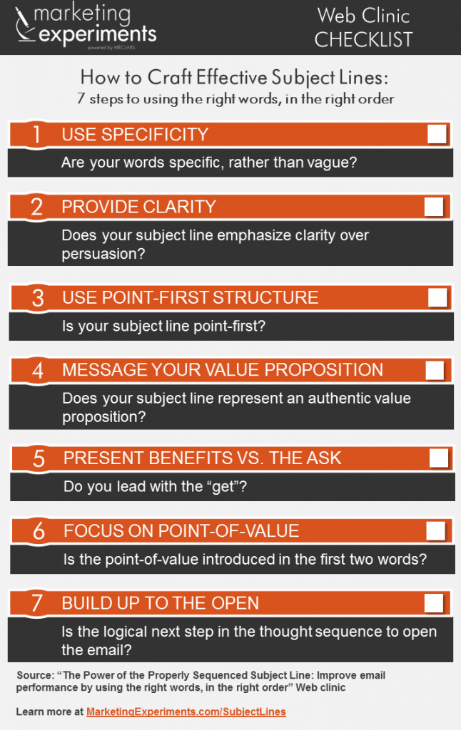 key value generate steps the right words, 7 using the Email subject by Marketing: lines right in Improve in order